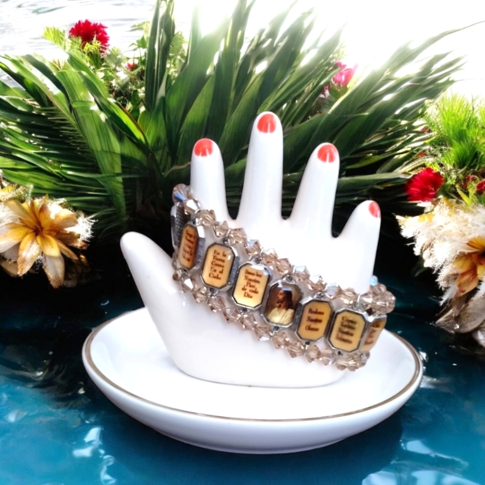 Religious Crystal Bead Bracelet
